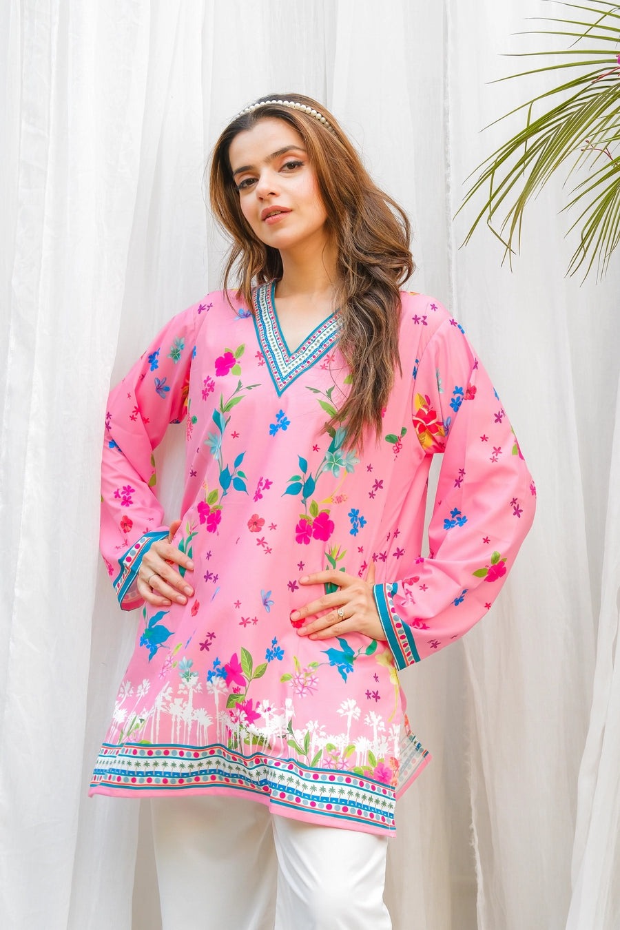 *PINK FLORAL DIGITAL PRINTED 2PC
