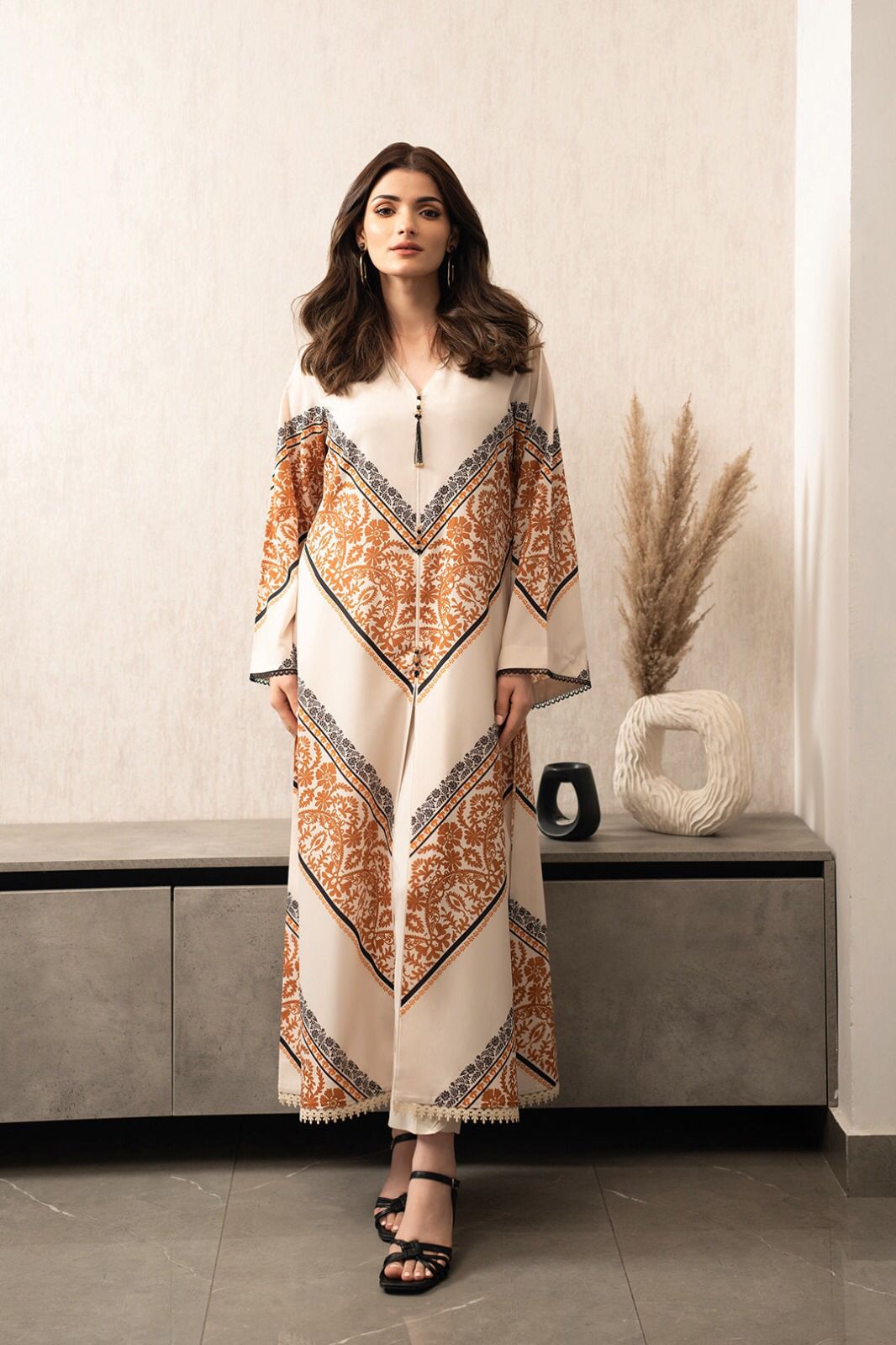 FEROZA FRONT CUT LONG 3PC SUIT