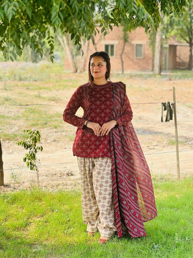 Tabassum 3 PCs with Farshi shalwar