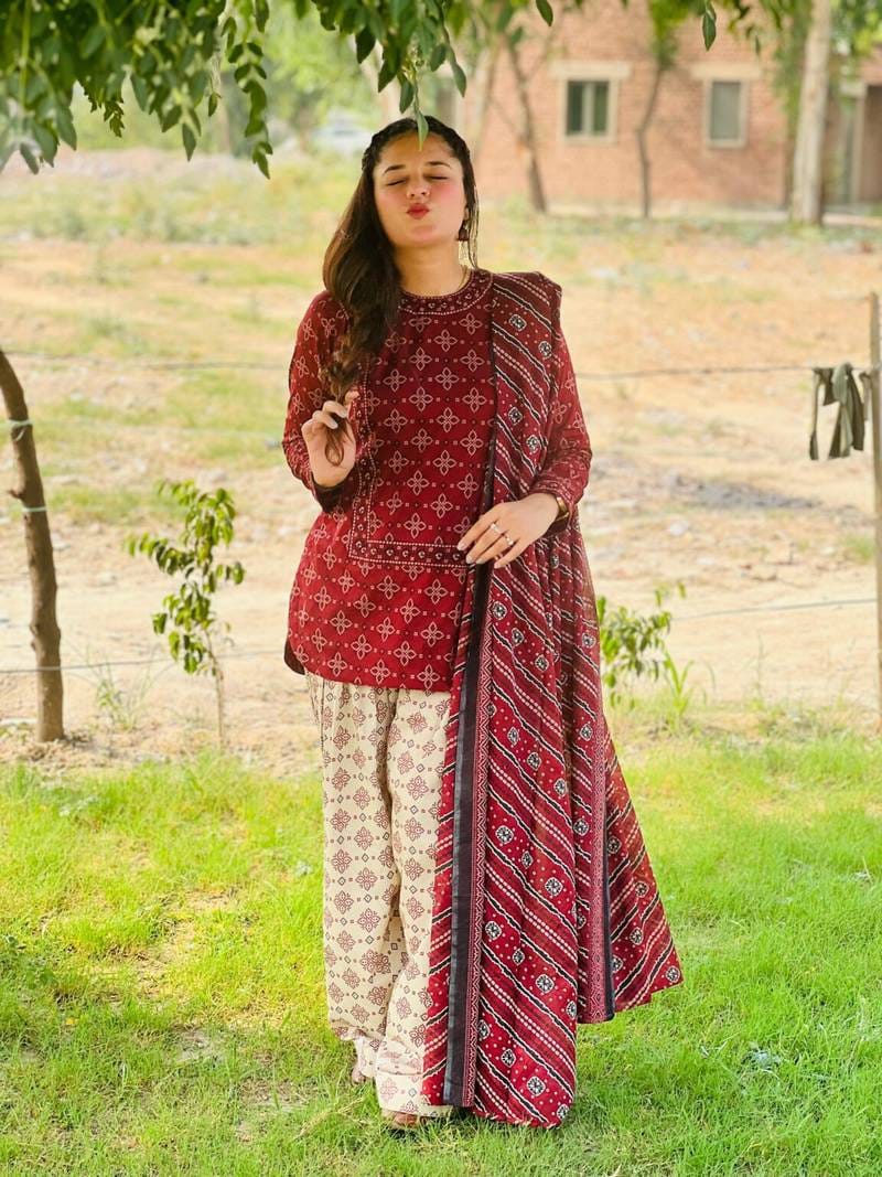 Tabassum 3 PCs with Farshi shalwar