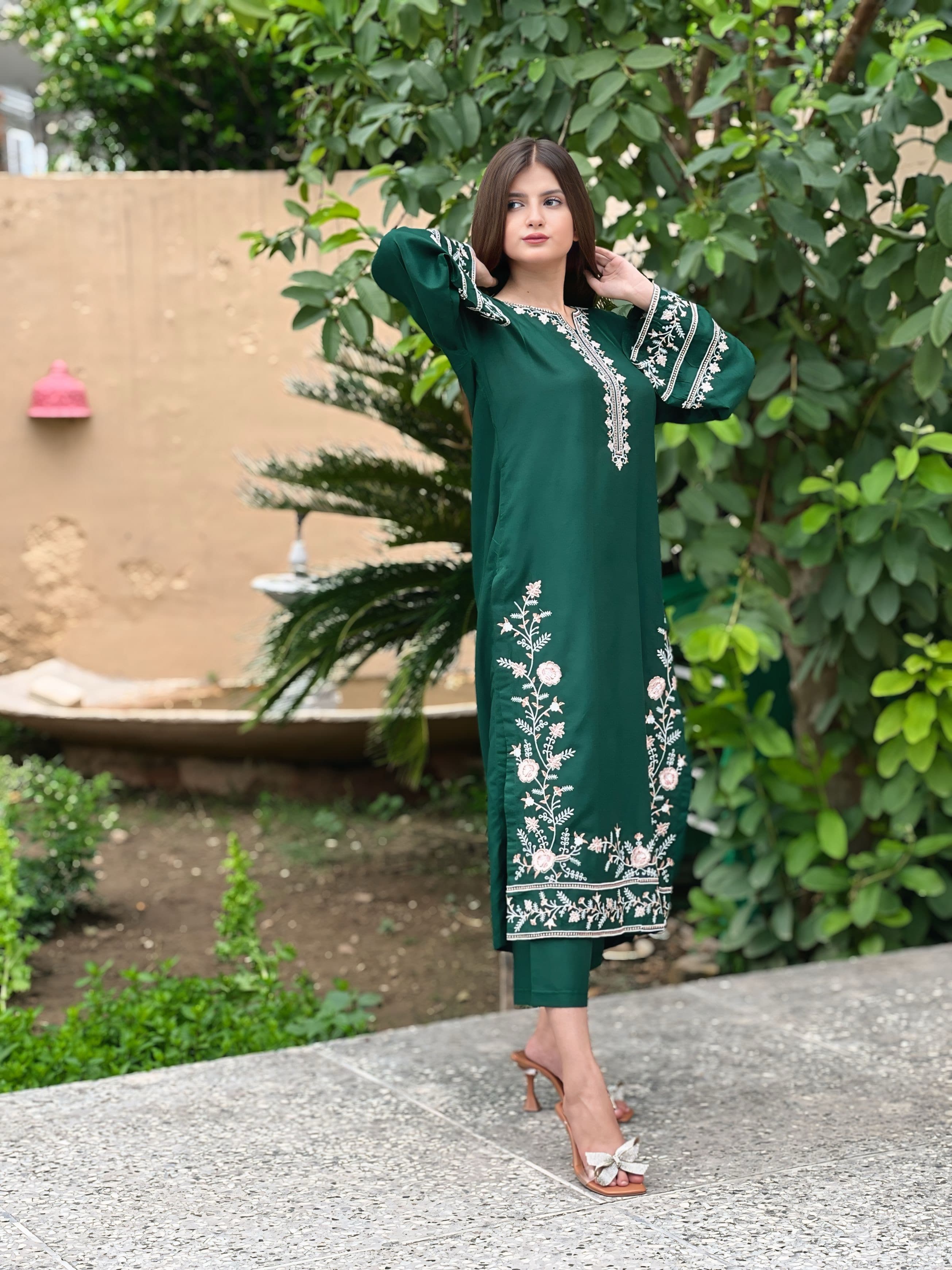Tabassum 14 august Embroidery long length 2 pc